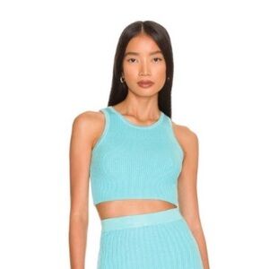 All the Ways Emily Pastel Blue Ribbed Tank Top